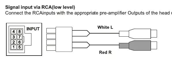 Signalanschluss via RCA (Cinch)