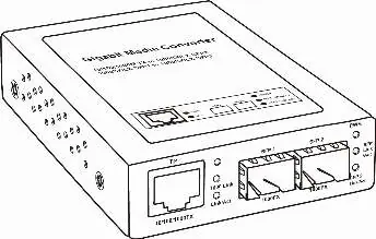 Übersicht des Medienkonverters und des Netzteils