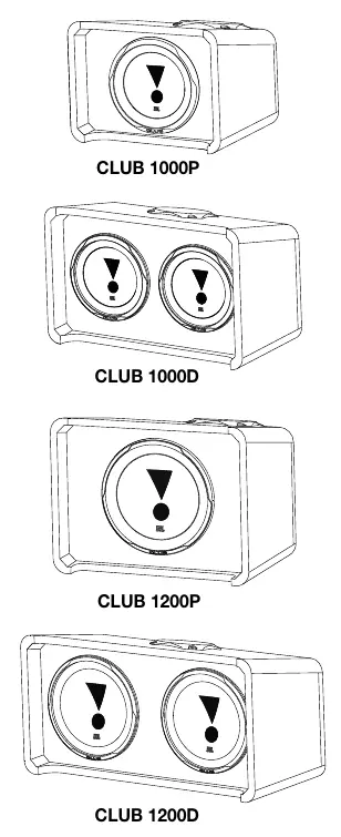 Übersicht der JBL Club Subwoofer-Gehäuse Modelle