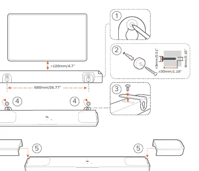 Wandmontage der Soundbar