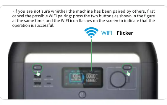 Zurücksetzen des WLAN-Pairings durch gleichzeitiges Drücken der Tasten.