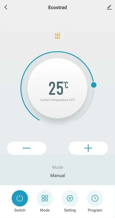 Steuerungsoberfläche in der Smart Life App