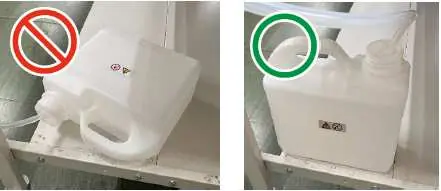 Korrekte vertikale Installation des Abfalltintenbehälters