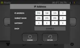 IP-Adresskonfiguration auf dem Touchscreen