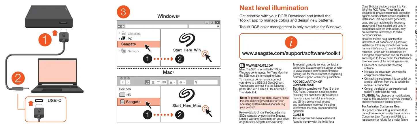 Anschluss des Laufwerks an Windows- und Mac-Systeme