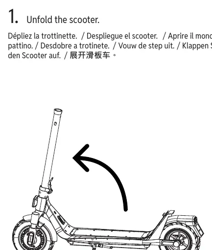 Schritt 1: Ausklappen des Scooters