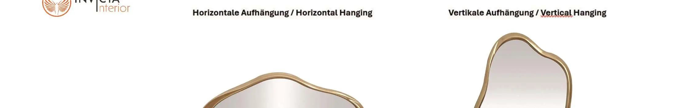 Mögliche Ausrichtungen des Wandspiegels: horizontal und vertikal.
