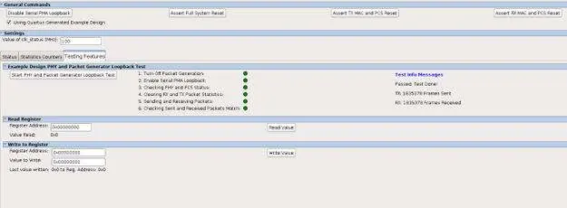 Ethernet Toolkit Testfunktionen