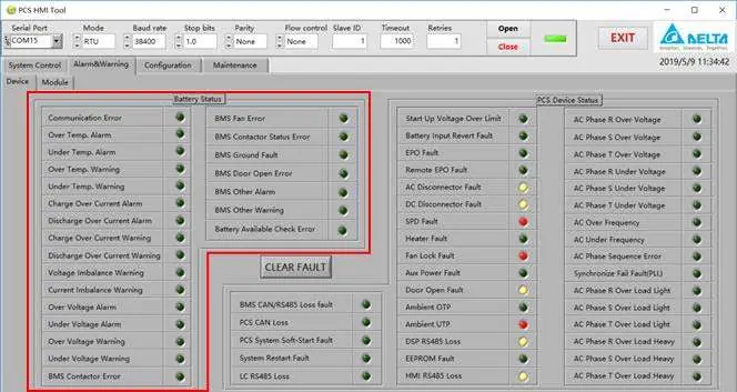 Alarm- und Warnungsanzeige im HMI Tool