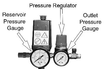 Druckregler und Manometer
