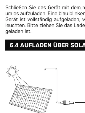 Aufladen über Solarpanel