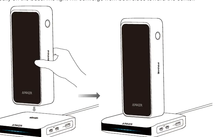 Platzierung der Powerbank auf der Ladestation