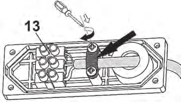 Anschluss der Kabel an die Klemmen