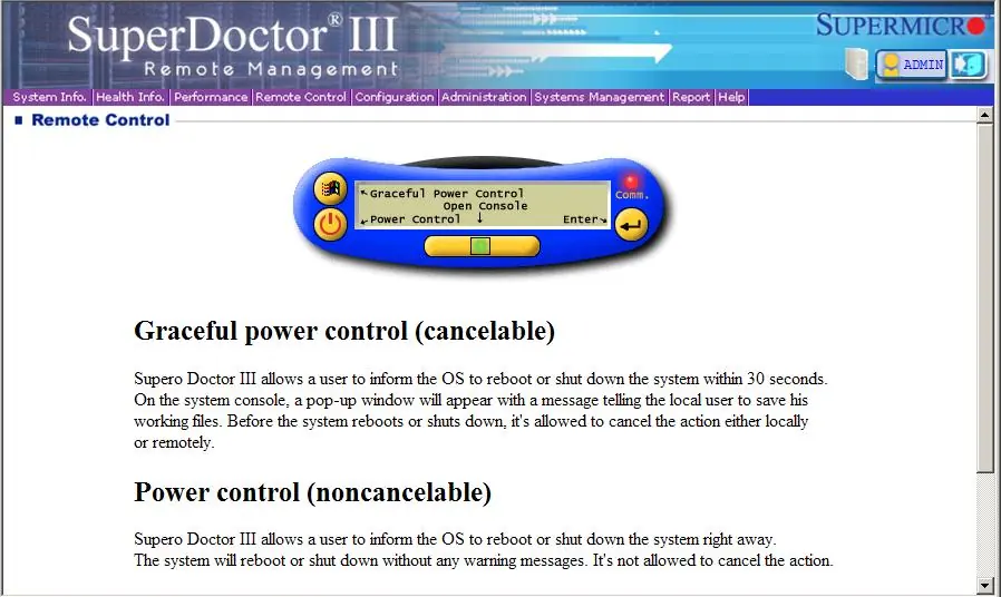 SuperDoctor III Remote Control