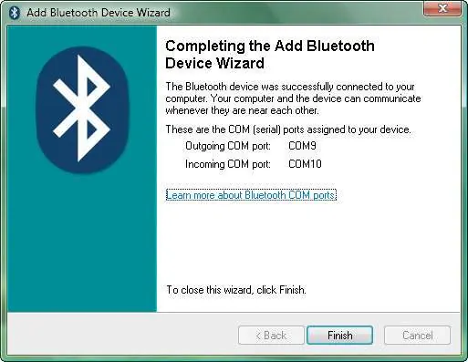 Abschluss der Bluetooth-Kopplung