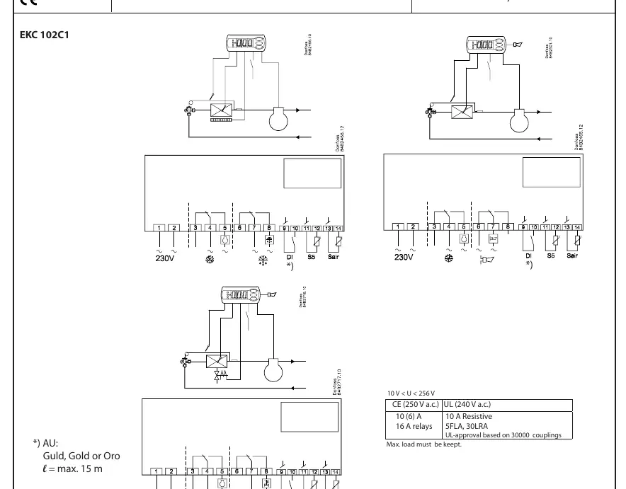 Schaltplan für den Danfoss EKC 102C1