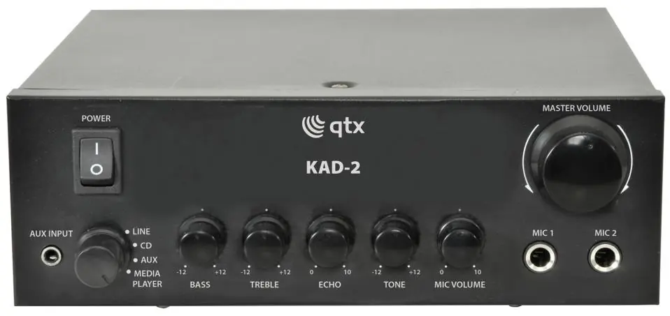 Frontansicht des QTX KAD-2 Verstärkers