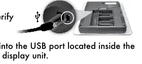 Anschluss des USB-Kabels an das Display