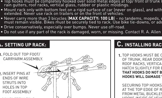 Vorbereitung und Ausklappen des Fahrradträgers