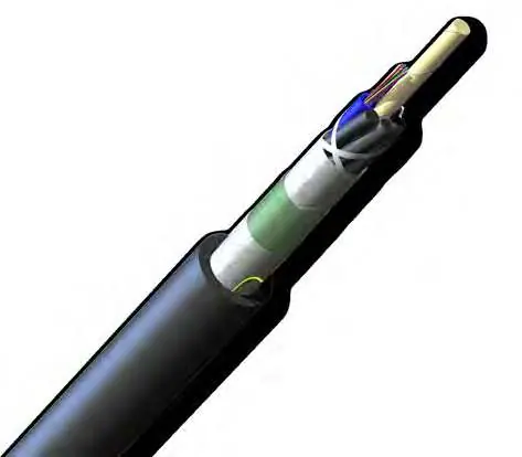 Aufbau des Corning 012TUZ Glasfaserkabels