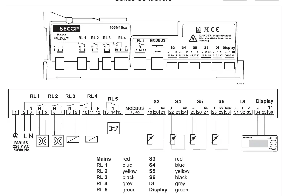 Schaltplan und Pinbelegung für den 105N46xx Controller