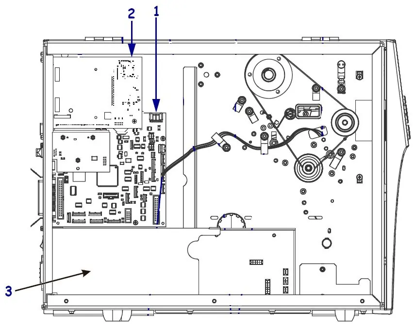 Explosionszeichnung der Elektronikkomponenten