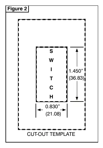 Ausschnittschablone für den Schaltereinbau