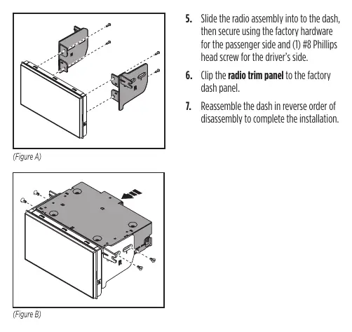 Montage der Pioneer Modular Radiohalterungen (Figure A, B).