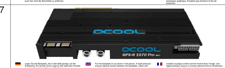 Montage der Backplate
