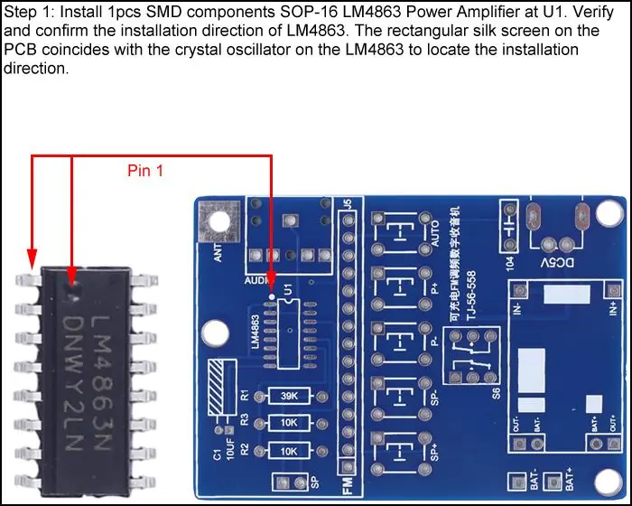 Installation des LM4863 Verstärkers