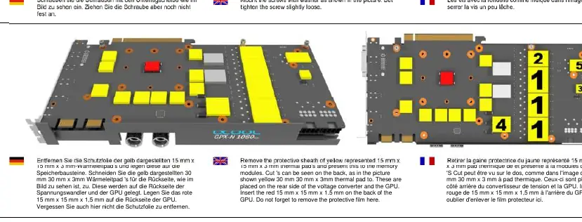 Platzierung der Pads auf der Rückseite