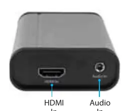 Frontansicht des Capture Device mit HDMI- und Audio-Eingang