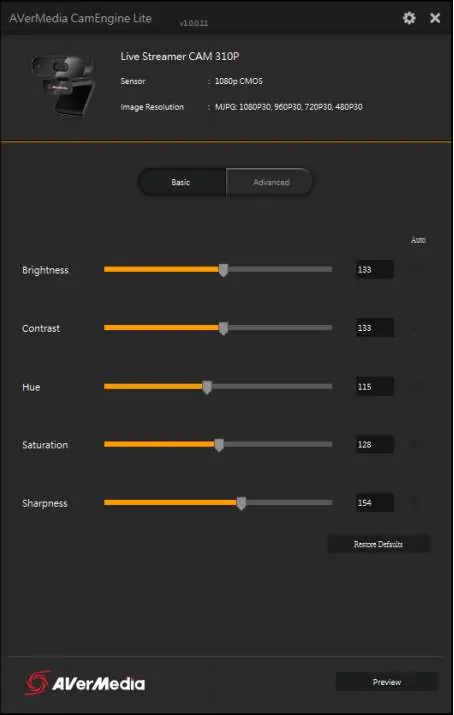 CamEngine Lite (Mac) - Grundeinstellungen