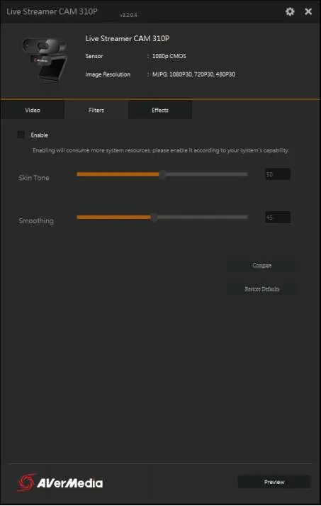 CamEngine (Windows) - Video-Tab