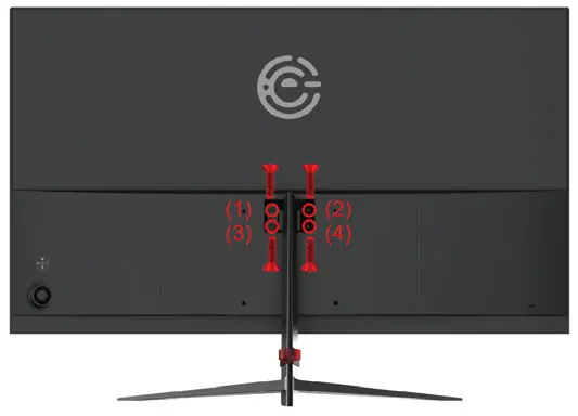 Befestigung des Standfußes am Monitor