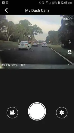 Dashcam-Schnittstelle in der App