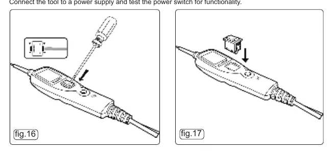 Austausch des Netzschalters (Fig. 16 & 17)