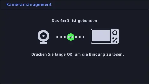 Kamera erfolgreich verbunden (Statusanzeige)