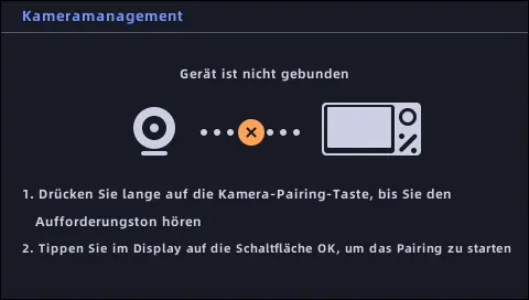 Kamera nicht verbunden (Statusanzeige)