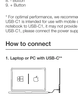 Anschluss an Laptop oder PC via USB-C