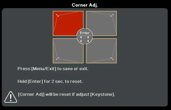 Corner Adj. (4-Ecken-Anpassung)