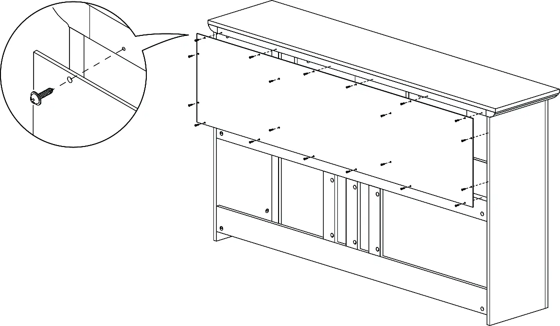 Verbindung des Aufsatzes mit dem Schreibtisch