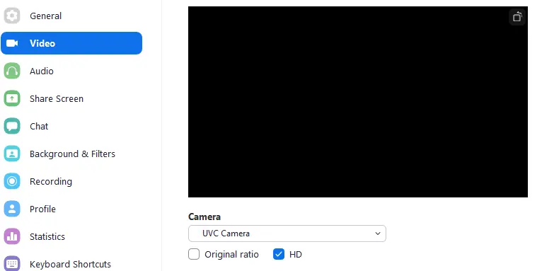 Zoom-Einstellungen für die Kamera