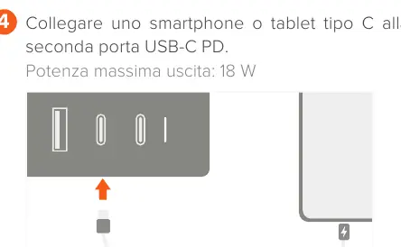 Anschluss eines Smartphones an den zweiten USB-C Port