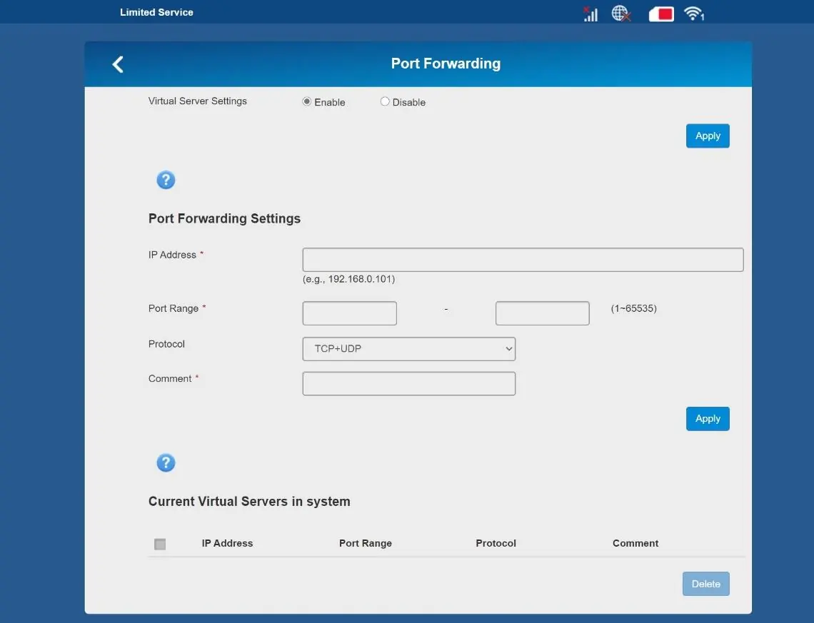 Port-Forwarding Konfiguration