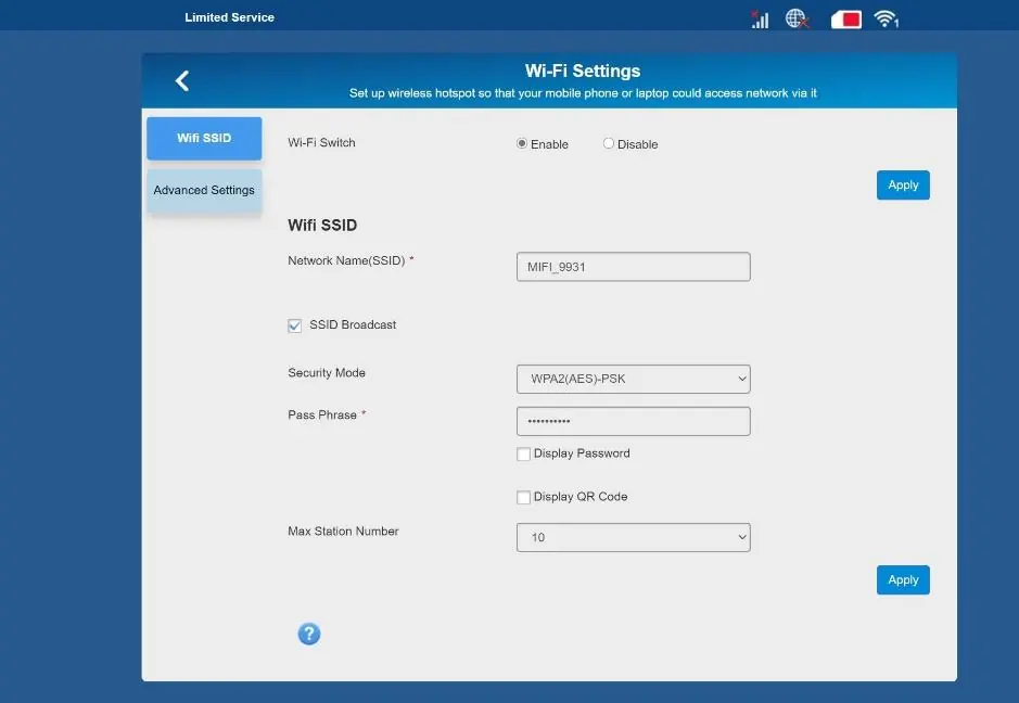 WiFi-Einstellungen
