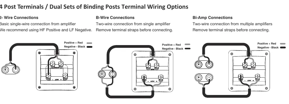 Verkabelungsoptionen: 2-Draht, Bi-Wire und Bi-Amp