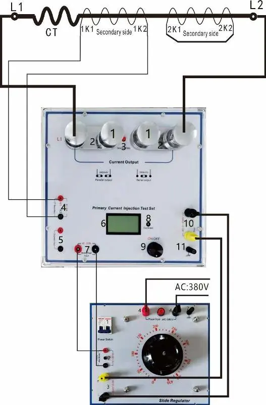 Verkabelungsdiagramm für den Testaufbau