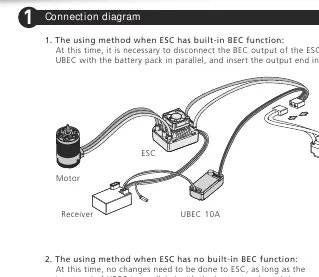 Anschlussdiagramm für ESC mit integriertem BEC