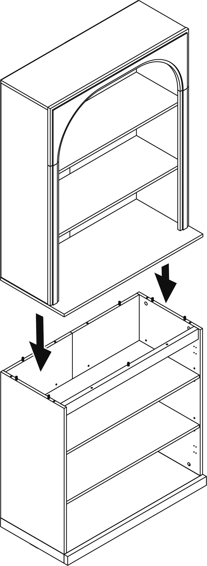 Verbindung des Aufsatzes mit dem Unterbau